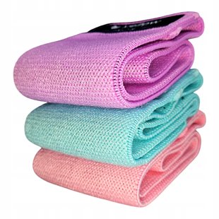 ZESTAW 3 GUMY DO ĆWICZEŃ TAŚMY OPASKI MATERIAŁOWE OPOROWE TAŚMY FITNESS