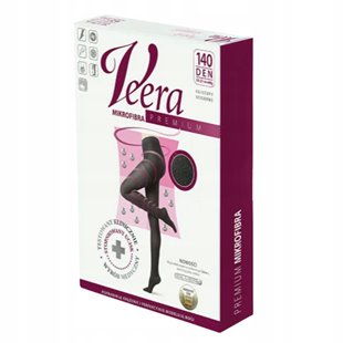 VEERA RAJSTOPY UCISKOWE PREMIUM MIKROFIBRA 140den 18-21mmHg CZARNE 3/L