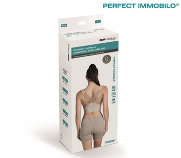 KOREKTOR POSTAWY NA PLECY PREMIUM PERFECT IMMOBIL TAŚMA VELCRO AR-763 BEŻ M