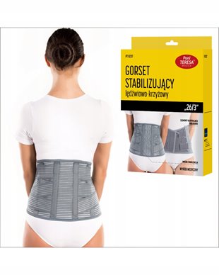 PANI TERESA GORSET STABILIZUJĄCY LĘDŹWIOWO PIERSIOWY 26/3 SZARY PT0237 S