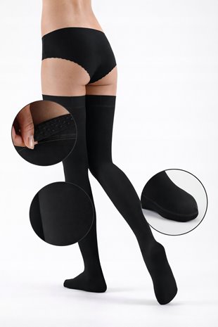 THUASNE POŃCZOCHY UCISKOWE VENOFLEX MICRO 2 STOPNIA CCL2 CZARNY ROZ. 4