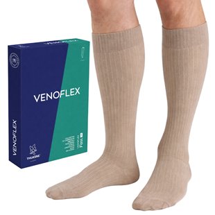 THUASNE PODKOLANÓWKI FAST LIN UCISKOWE Z LNEM MĘSKIE 15-20mmHg