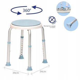 ARMEDICAL TABORET OBROTOWY 360 STOPNI AR-201A 110kg MAX