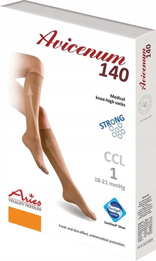 ARIES AVICENUM PODKOLANÓWKI UCISKOWE 140 den 1 STOPIEŃ CZ STRONG M NORMAL