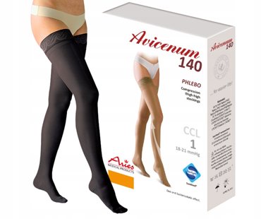 ARIES AVICENUM POŃCZOCHY UCISKOWE 140 1 STOPNIA CCL1 CZARNE L NORMAL