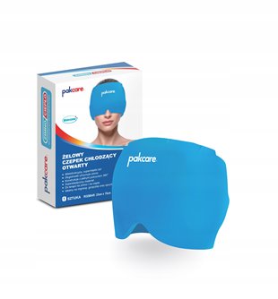 ŻELOWA OPASKA NA GŁOWĘ CZEPEK CHŁODZĄCY KOMPRES ŻELOWY NA MIGRENE PAKCARE