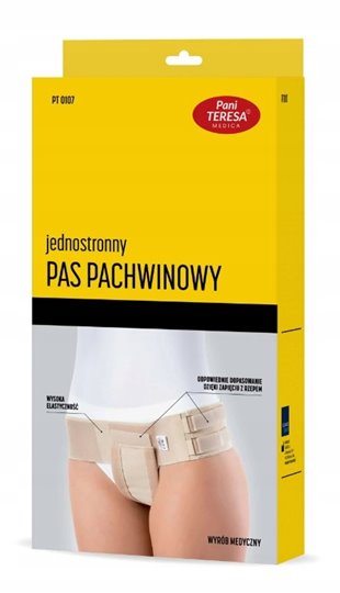 PAS NA PRZEPUKLINĘ DAMSKI JEDNOSTRONNY Z PELOTĄ NA RZEP PT0107 (S)