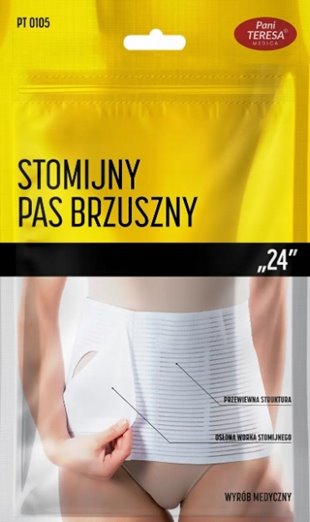 PANI TERESA PAS BRZUSZNY STOMIJNY PRZEWIEWNY 24cm NA RZEP CIELISTY 0105 XXL