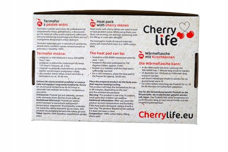 TERMOFOR Z PESTEK WIŚNI NA BÓL BRZUCHA CHERRY LIFE