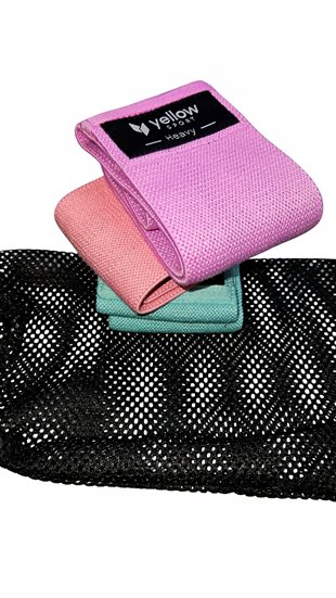 ZESTAW 3 GUMY DO ĆWICZEŃ TAŚMY OPASKI MATERIAŁOWE OPOROWE TAŚMY FITNESS