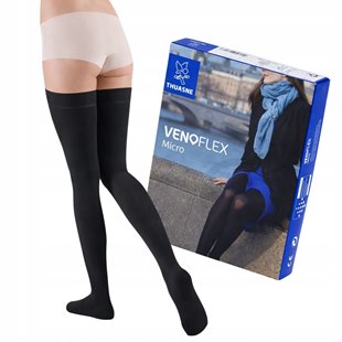 THUASNE POŃCZOCHY UCISKOWE VENOFLEX MICRO 2 STOPNIA CCL2 CZARNY ROZ. 4