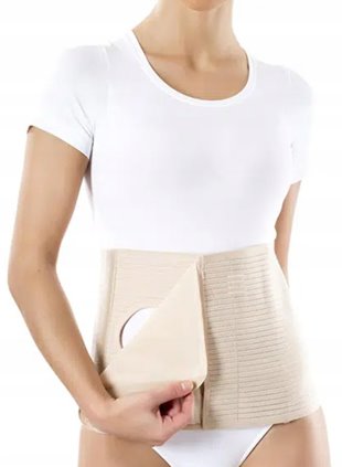 PANI TERESA PAS BRZUSZNY STOMIJNY PRZEWIEWNY 24cm NA RZEP CIELISTY 0105 XS