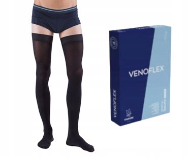 THUASNE POŃCZOCHY UCISKOWE VENOFLEX ELEGANCE 20-36mmHg CZARNE 2L