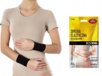 PANI TERESA OPASKA ELASTYCZNA NA NADGARSTEK BEZSZWOWA PT0309 M CZARNA