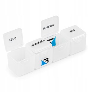 KASETKA NA LEKI DZIENNA 4 PRZEGRÓDKI RANO POŁUDNIA WIECZÓR NOC BALANSSEN