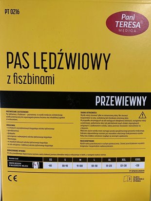 ORTEZA LĘDŹWIOWA PANI TERESA MEDICA PT 0216 ROZMIAR XXXL
