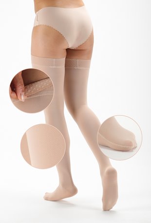 THUASNE POŃCZOCHY UCISKOWE VENOFLEX MICRO 2 STOPNIA CCL2 KARMEL ROZ. 1