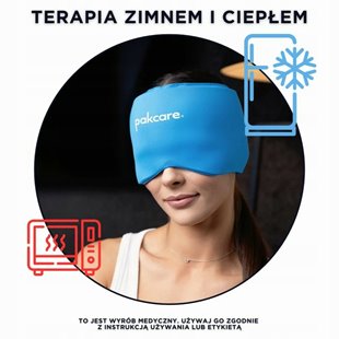 ŻELOWA OPASKA NA GŁOWĘ CZEPEK CHŁODZĄCY KOMPRES ŻELOWY NA MIGRENE PAKCARE