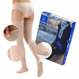 THUASNE POŃCZOCHY UCISKOWE VENOFLEX MICRO 2 STOPNIA CCL2 KARMEL ROZ. 4