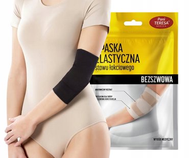 PANI TERESA MEDICA OPASKA ELASTYCZNA NA ŁOKIEĆ BEZSZWOWA CZARNA PT0308 XL