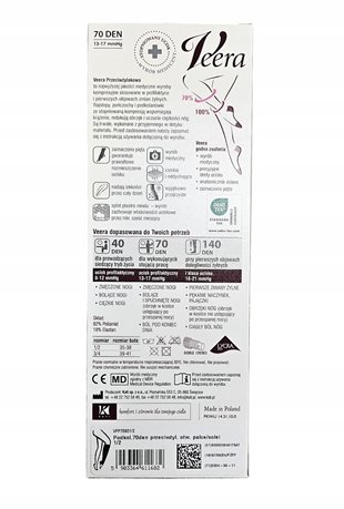 VEERA BEAUTY PODKOLANÓWKI UCISKOWE PROFILAKTYCZNE 70den 11-13mmHg SOLEI 1/2