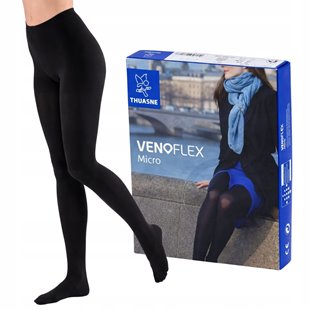 THUASNE RAJSTOPY UCISKOWE VENOFLEX MICRO 2 STOPNIA CCL2 CZARNY ROZ. 3